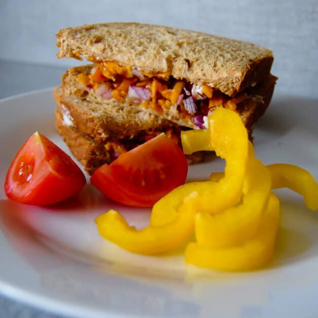 cheddar and onion ploughman's sandwich