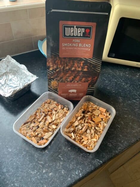 weber wood chips soaking