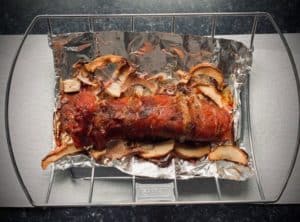 finished product pork loin on smoker