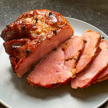 bbq smoked gammon with honey and mustard