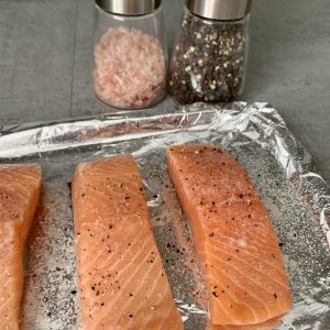 salmon seasoned ready for oven