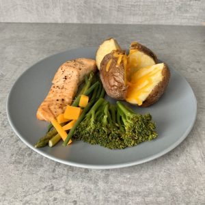 salmon potato and veg