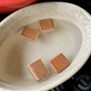 wood chips soaking