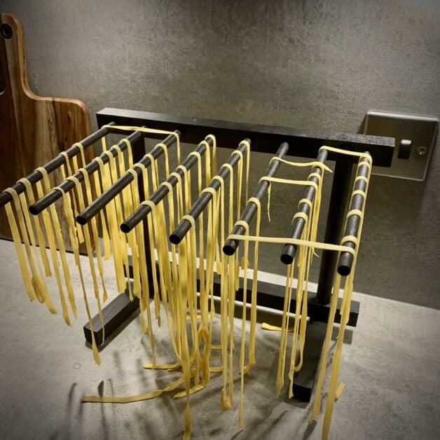 pasta rack drying fresh pasta
