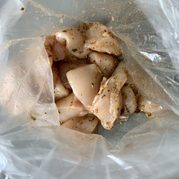 BBQ Greek gyros kebabs raw in bag