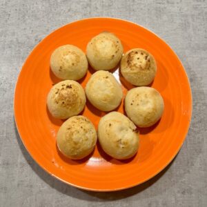 garlic dough balls on a plate