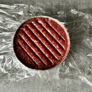 home made burger pressed