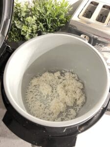 fluffy white ninja foodi steamed rice ready for serving