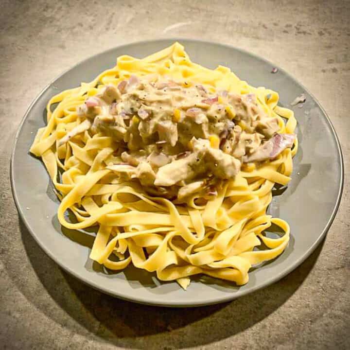 chicken and Philadelphia with homemade pasta