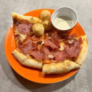 pizza doughballs and garlic dip