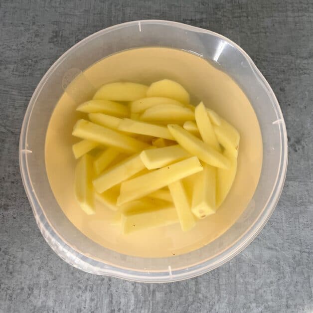Ultimate air fryer chips soaked in water