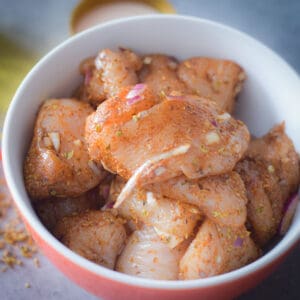 bbq chicken and garlic kebabs seasoned chicken