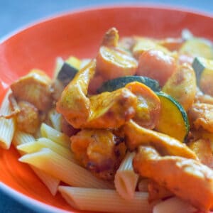 Chicken and pesto pasta