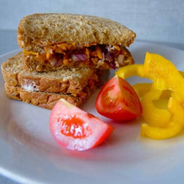Cheddar and Onion Ploughman's Sandwich