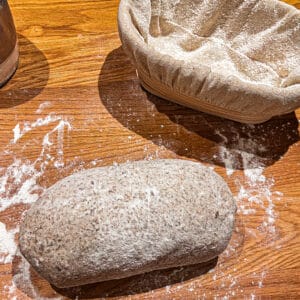 rye and maple syrup bread shape and add to banneton