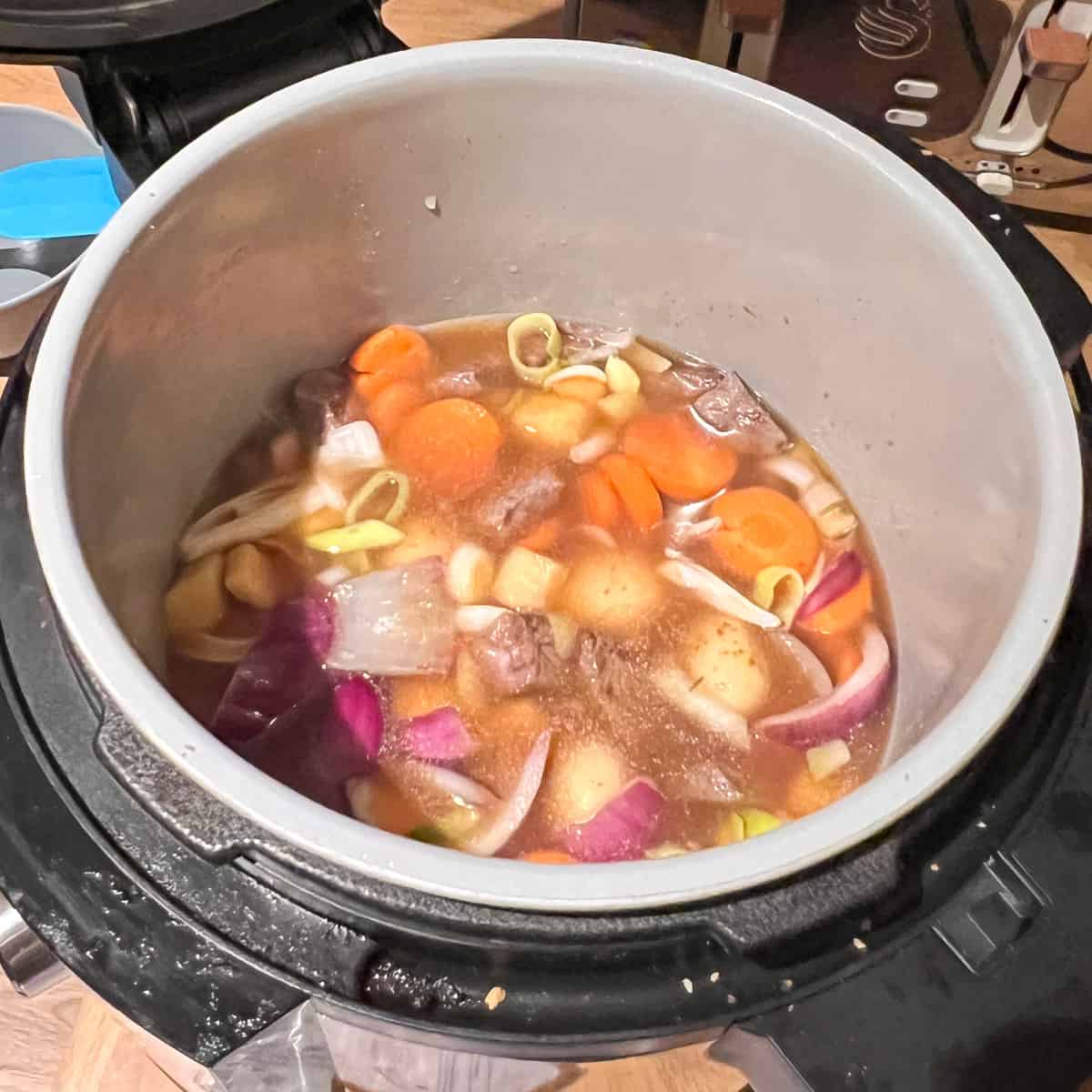 Peppered Steak Casserole add stock