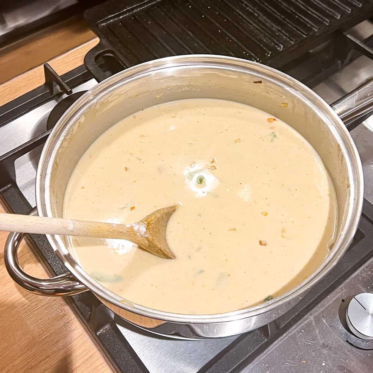 cauliflower katsu curry simmering