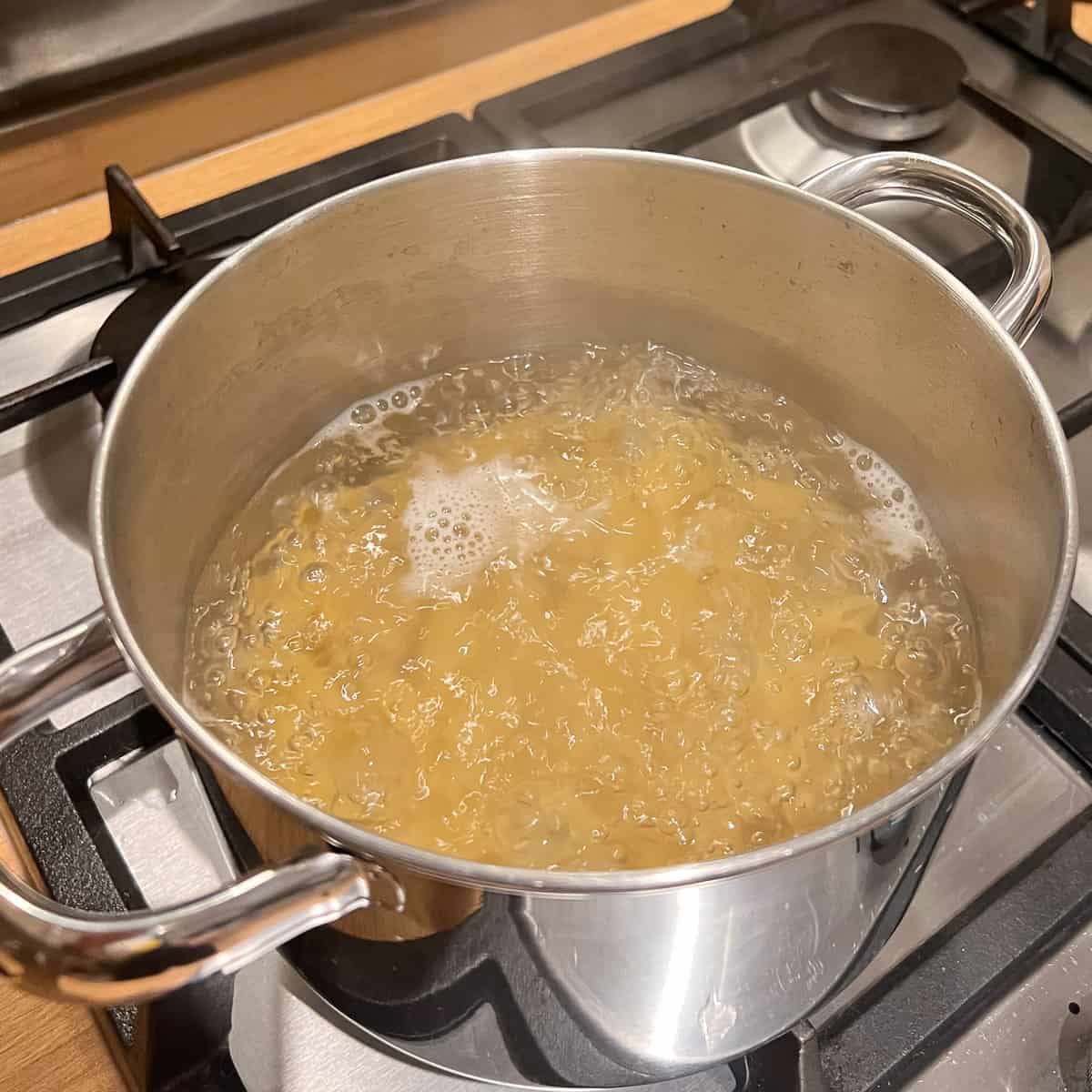 pasta boiling in water
