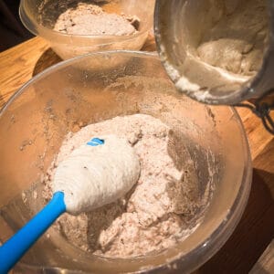 stir in sourdough starter