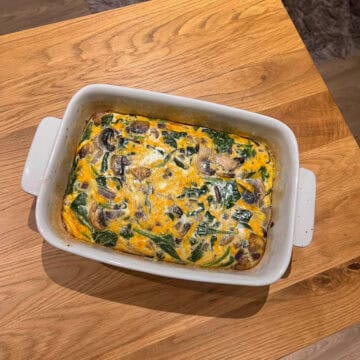 mushroom and spinach frittata ready to serve