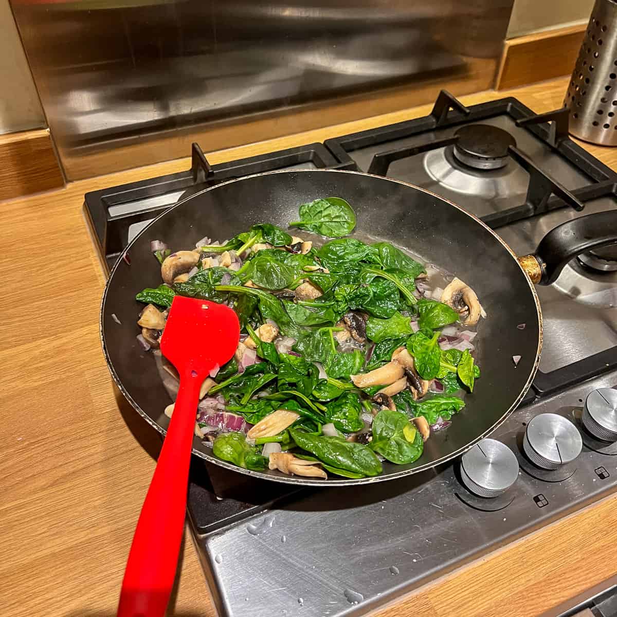 fry the spinach