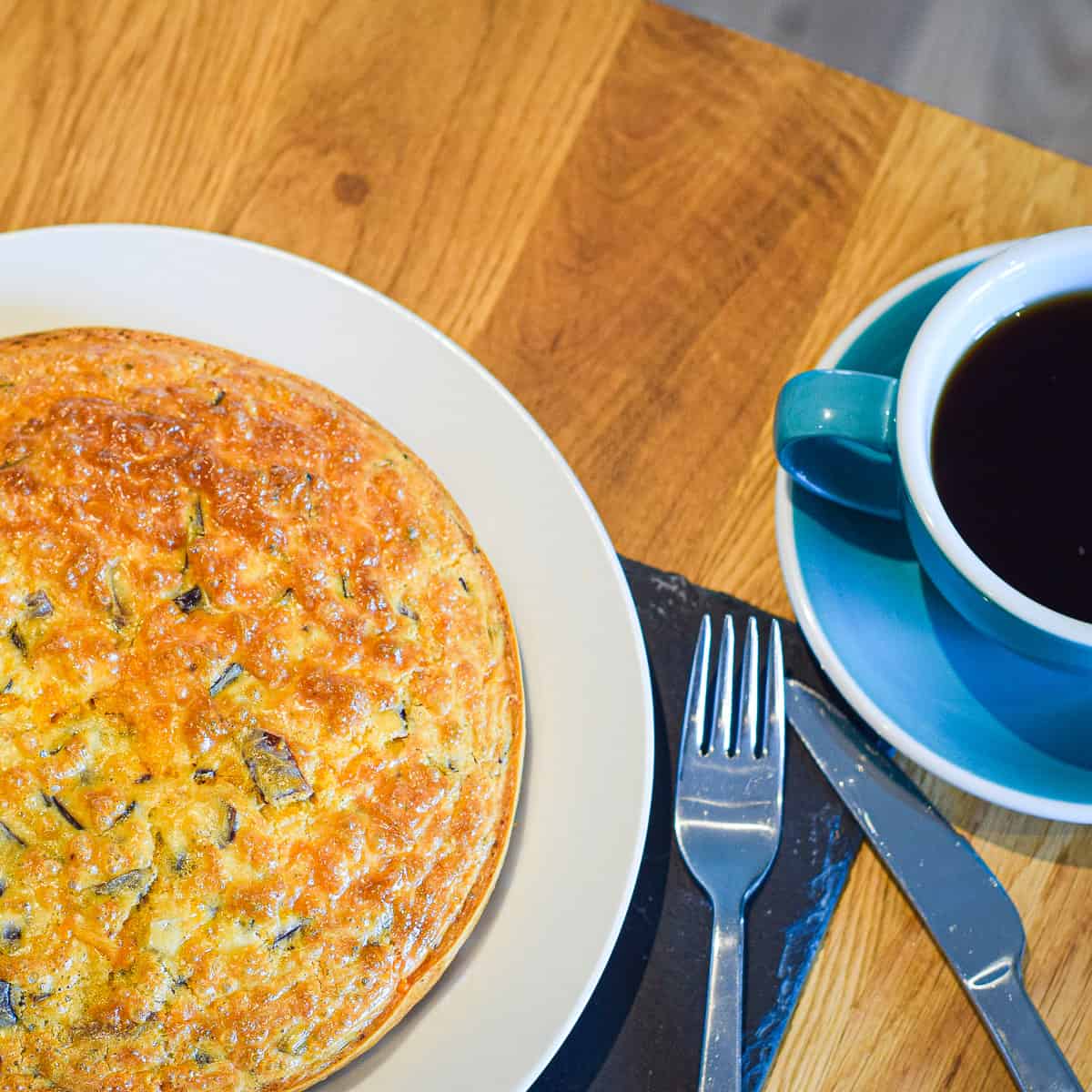 No crust 1 cup quiche and a coffee.