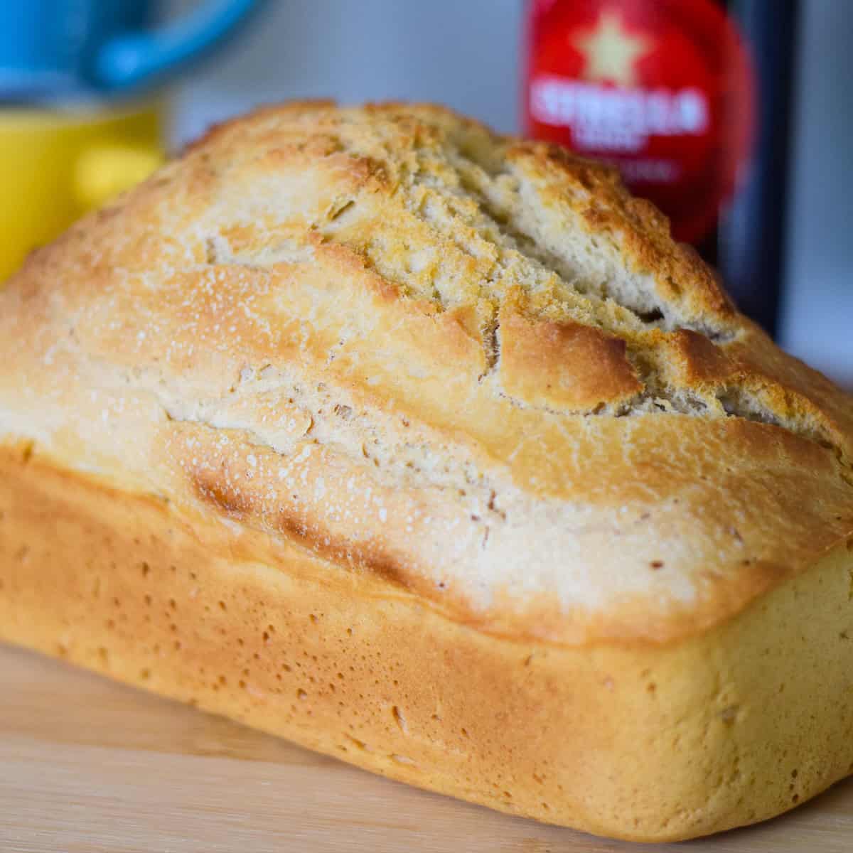 Estrella beer bread loaf fresh from oven.