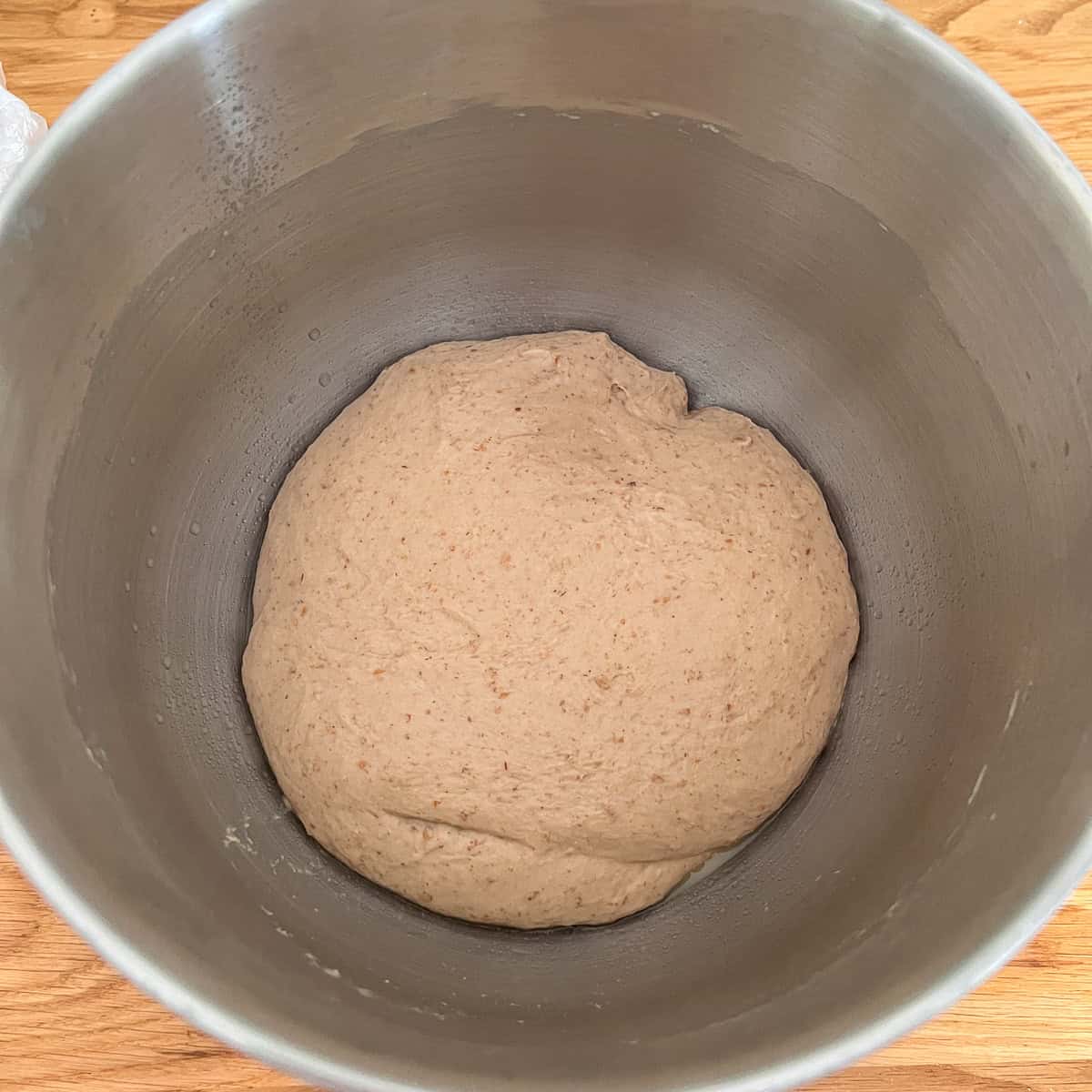 Part way through the first rise of the dough.