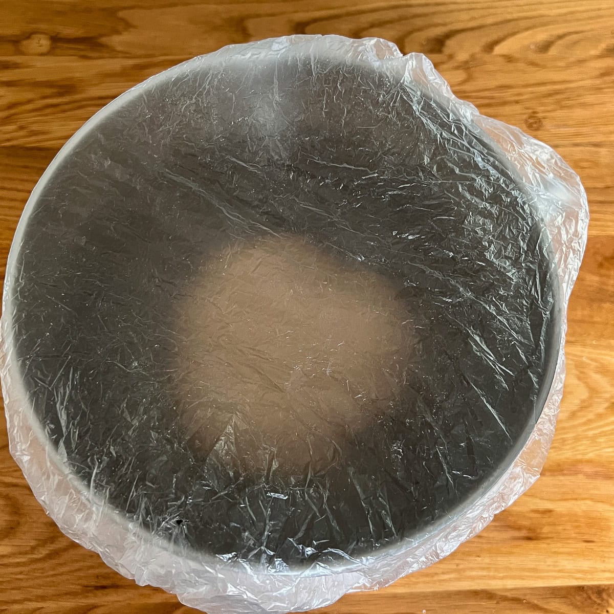 Dough mixed, covered and ready to rise.