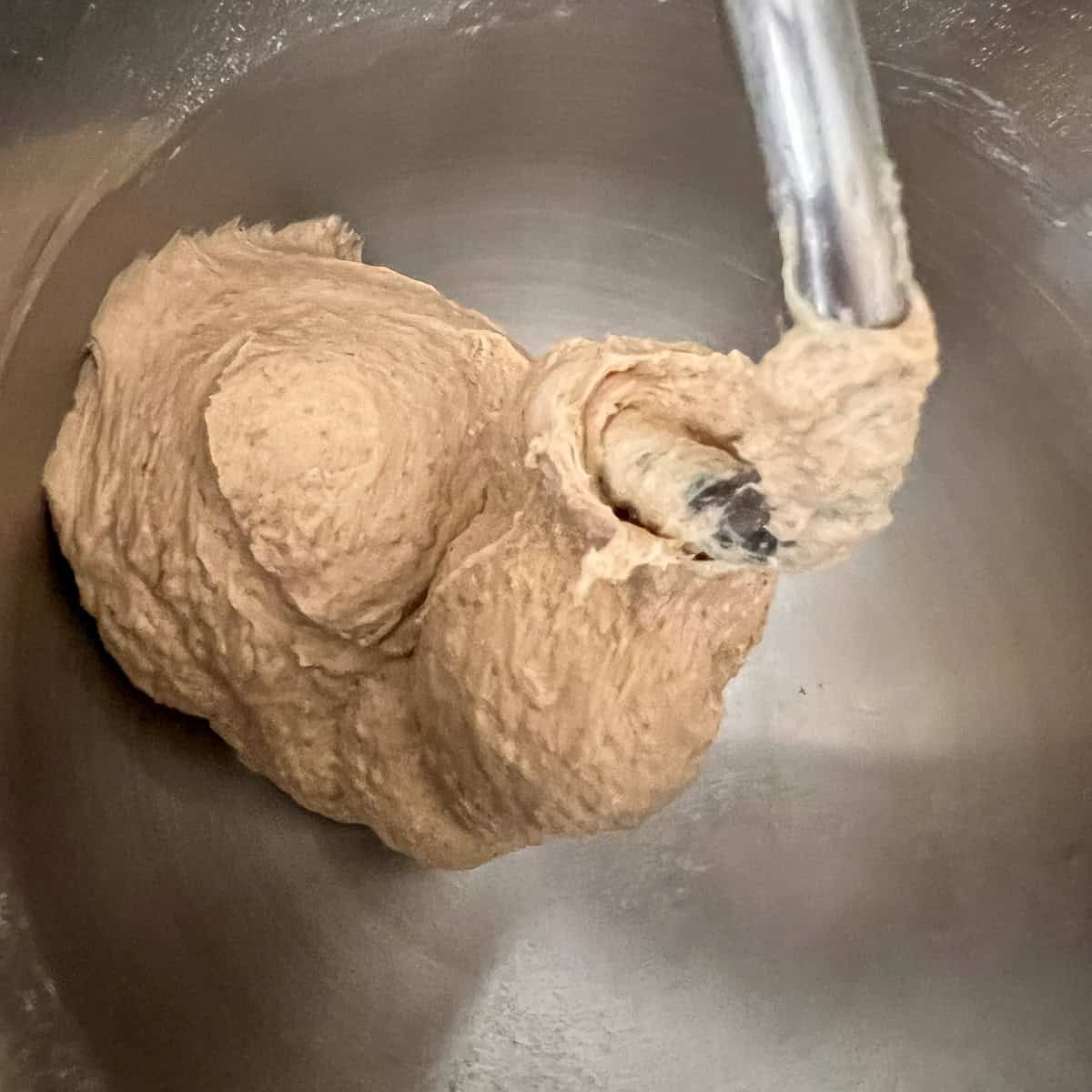Part way through mixing the dough.