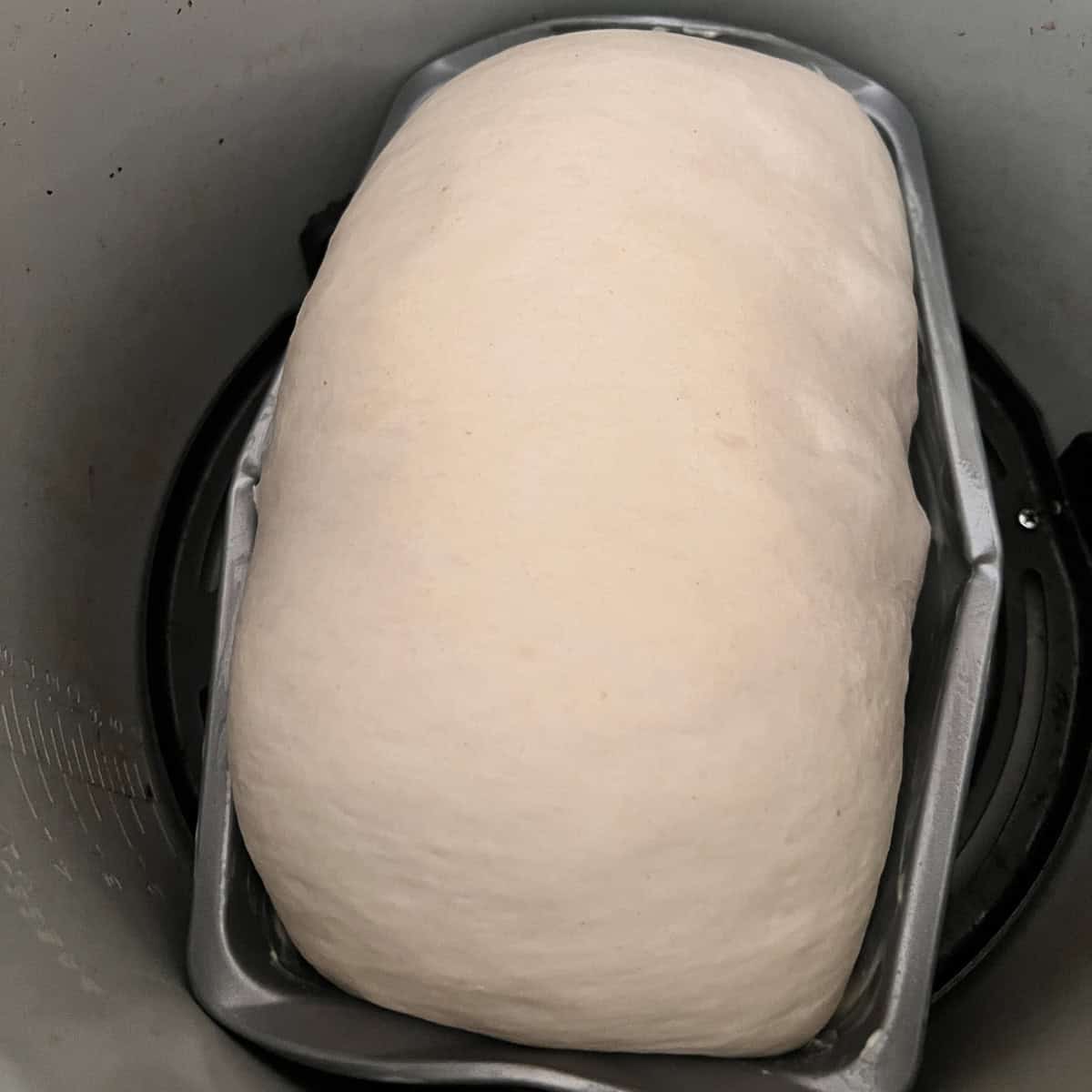 Bread proved before cooking.