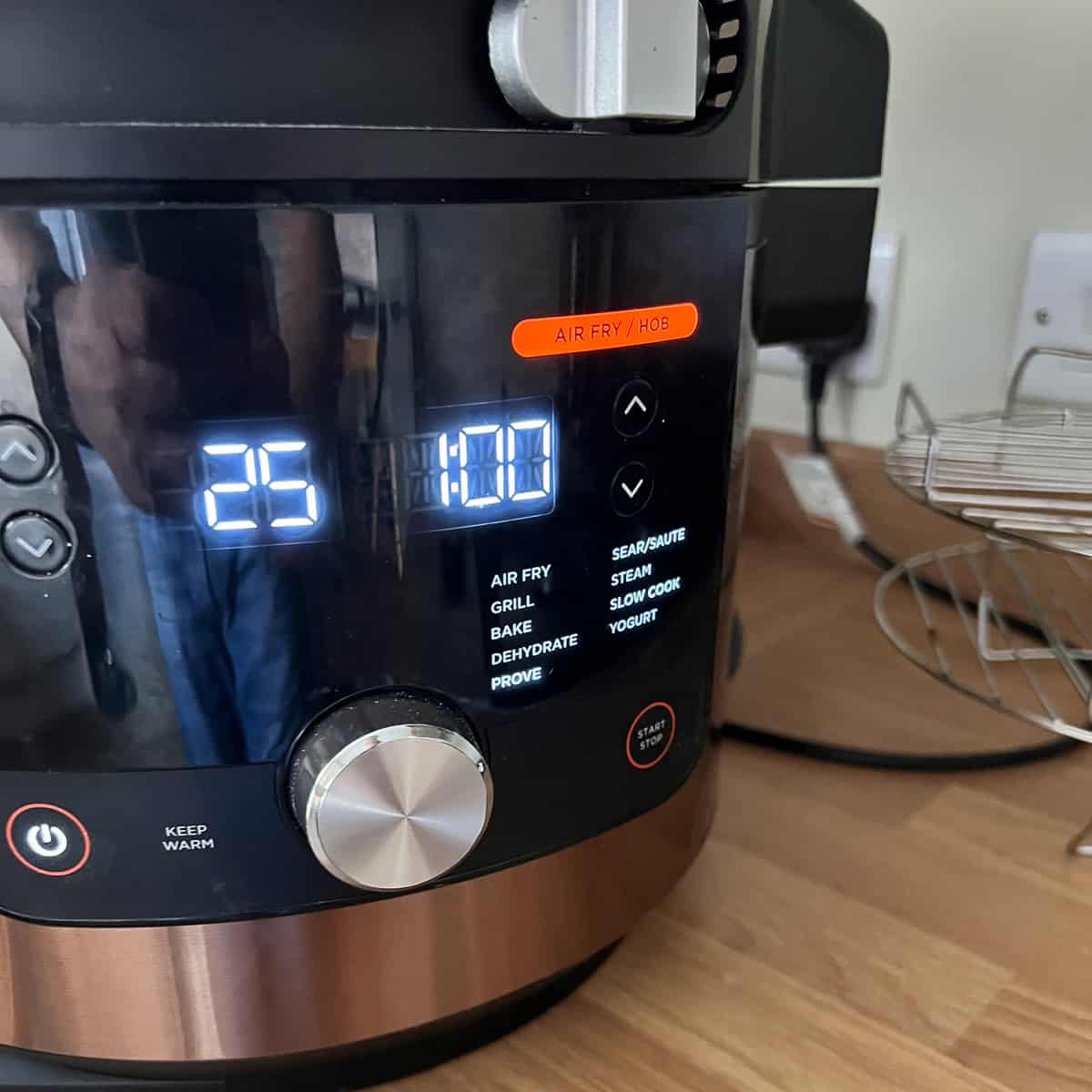Ninja Air Fryer set to Prove mode.