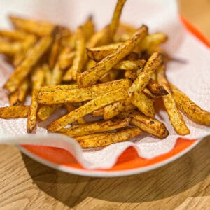Air Fryer Cajun fries in a bowl.