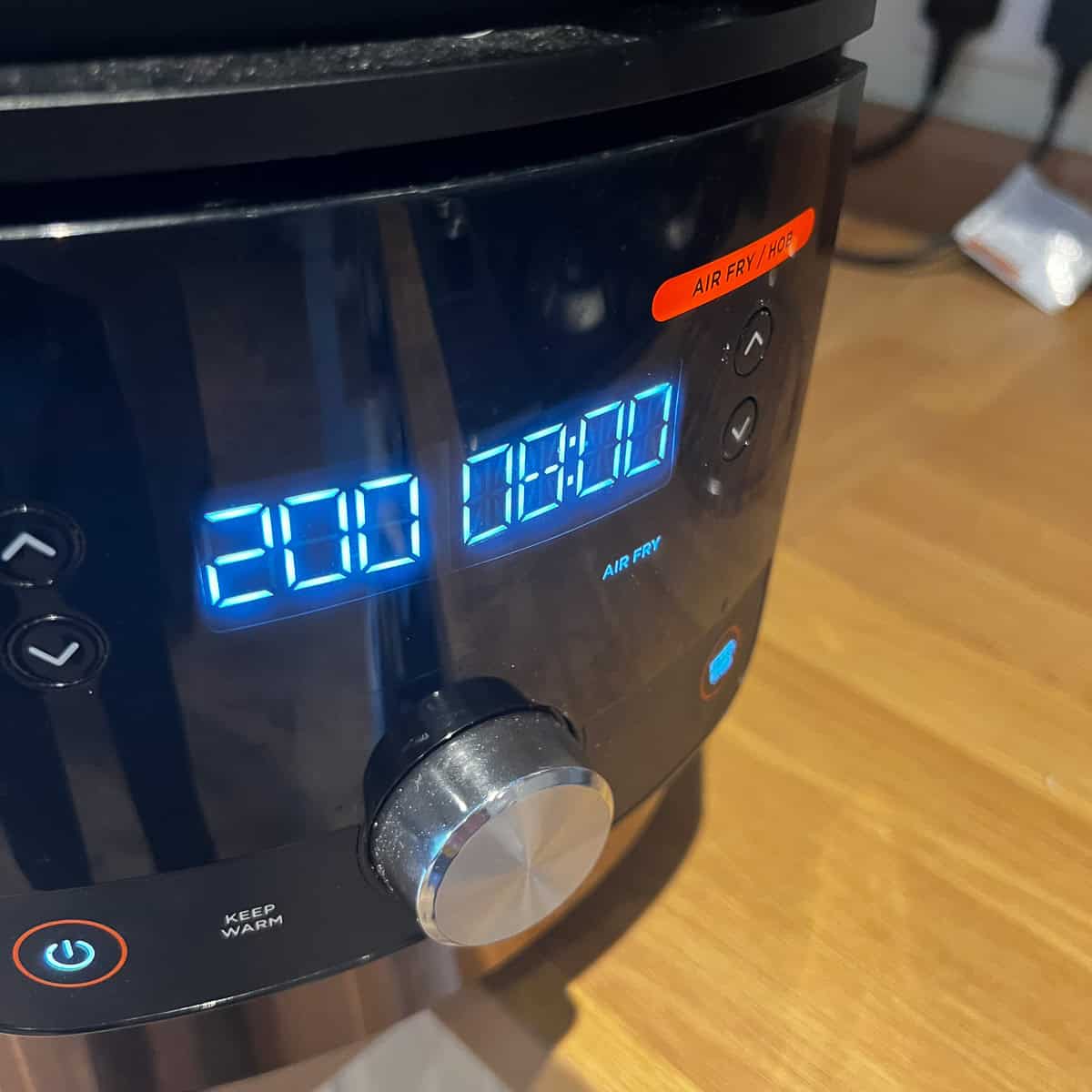 Ninja Air fryer at 200C and 8 minutes.