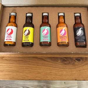 Selection of hot sauces.