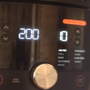 Air fryer settings 200C for 10 minutes.