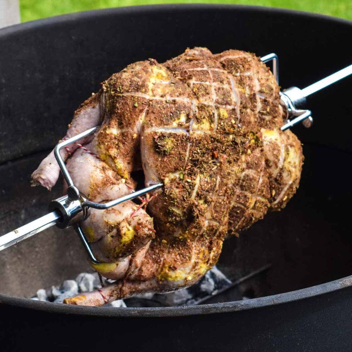 Image of Duck on rotisserie