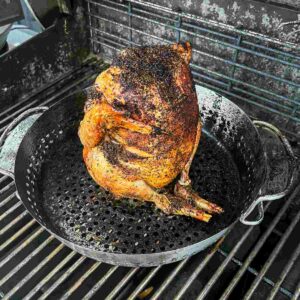 Image of Lemon Herbert BBQ Beer Can Chicken in poultry roaster