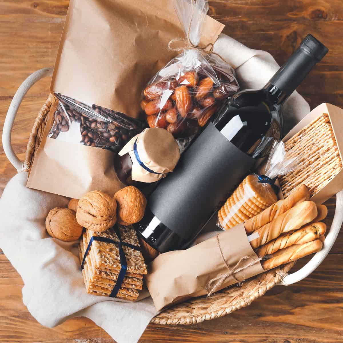 Bread gifts ideas in a basket.