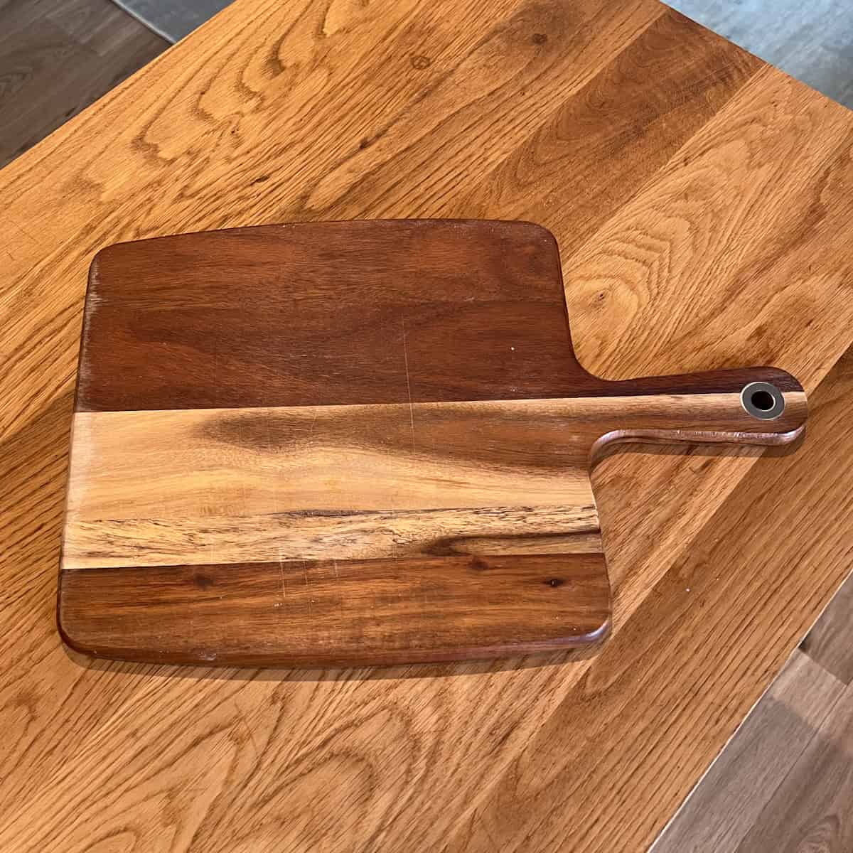 Well used chopping board custom made.