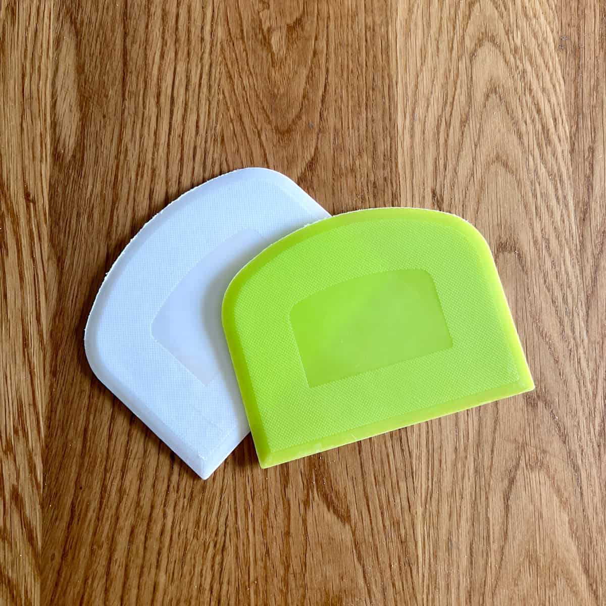 Two silicone bowl scrapers.